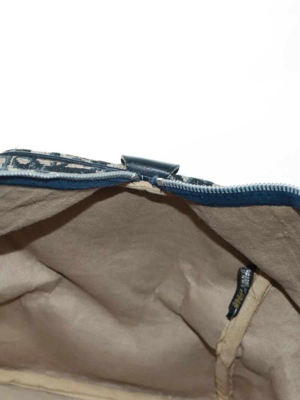 Christian Dior Trotter Canvas Mini Boston Bag Navy Silver Auth am10233 - Picture 11 of 16